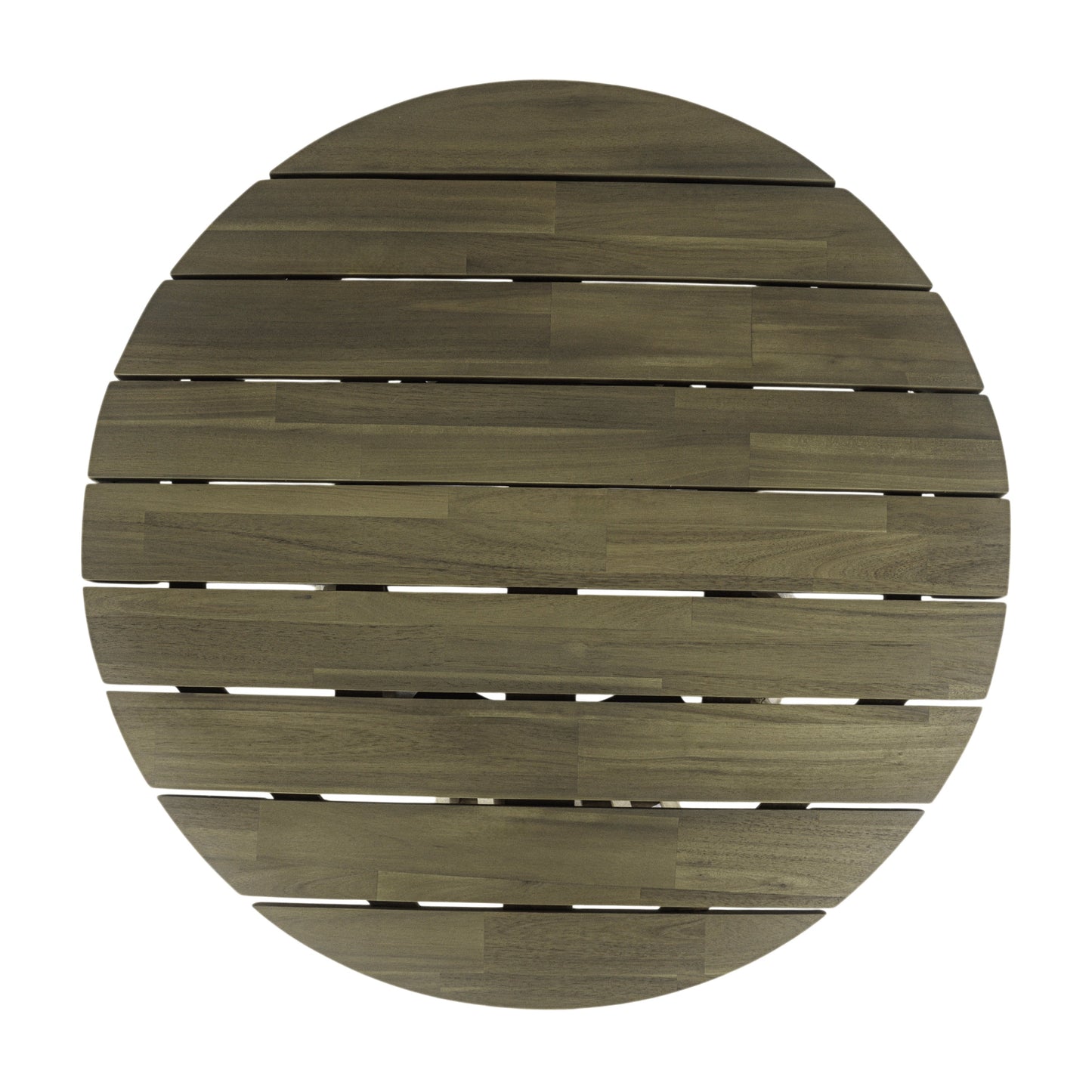 Outdoor Acacia Wood Patio Coffee Table, Round Coffee Table for Backyard, Lawn, Balcony,Grey Finish
