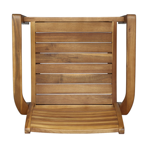 Outdoor Dining Chair Set of 2 - Acacia Wood & Wicker Rattan