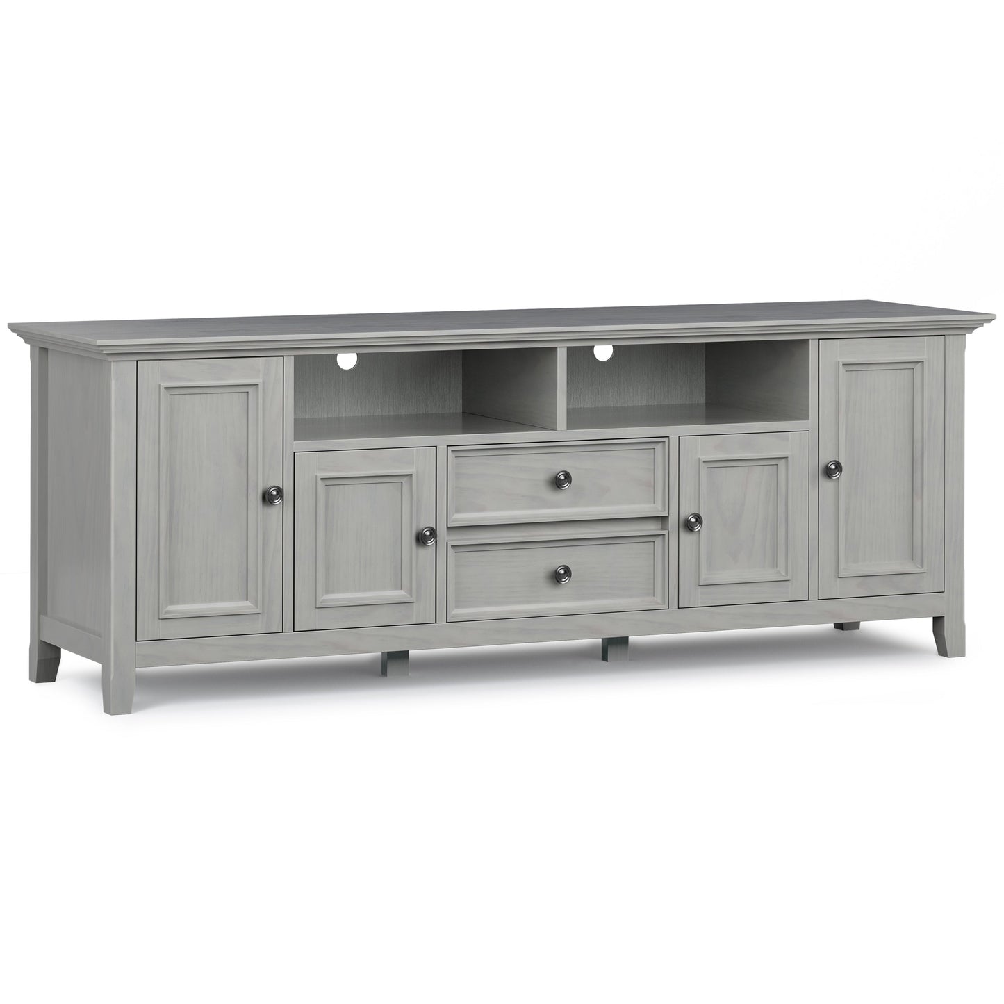 Amherst 72 inch Solid Wood TV Media Stand in Fog Grey