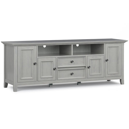 Amherst 72 inch Solid Wood TV Media Stand in Fog Grey