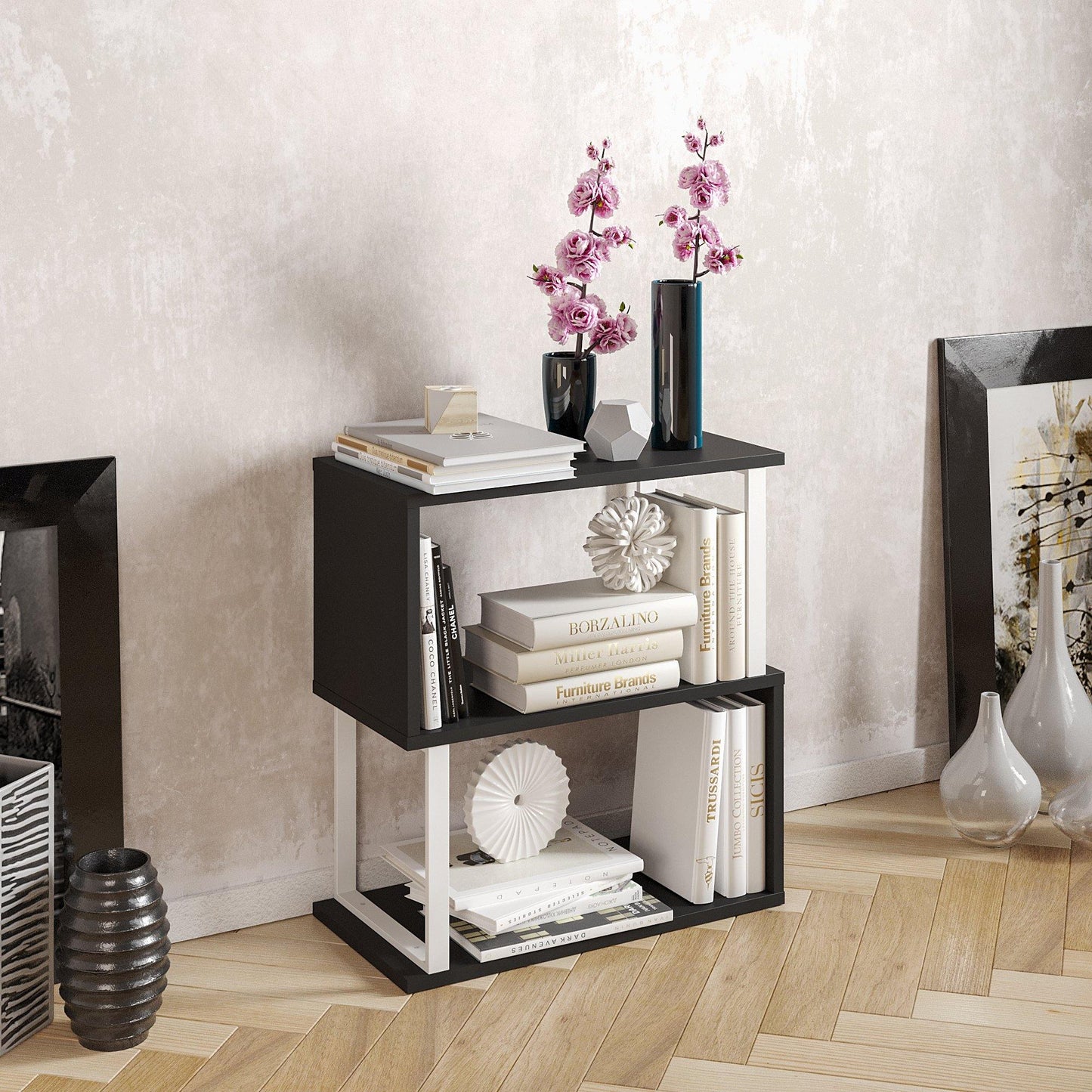Lima 25'' Metal Wood Side End Table