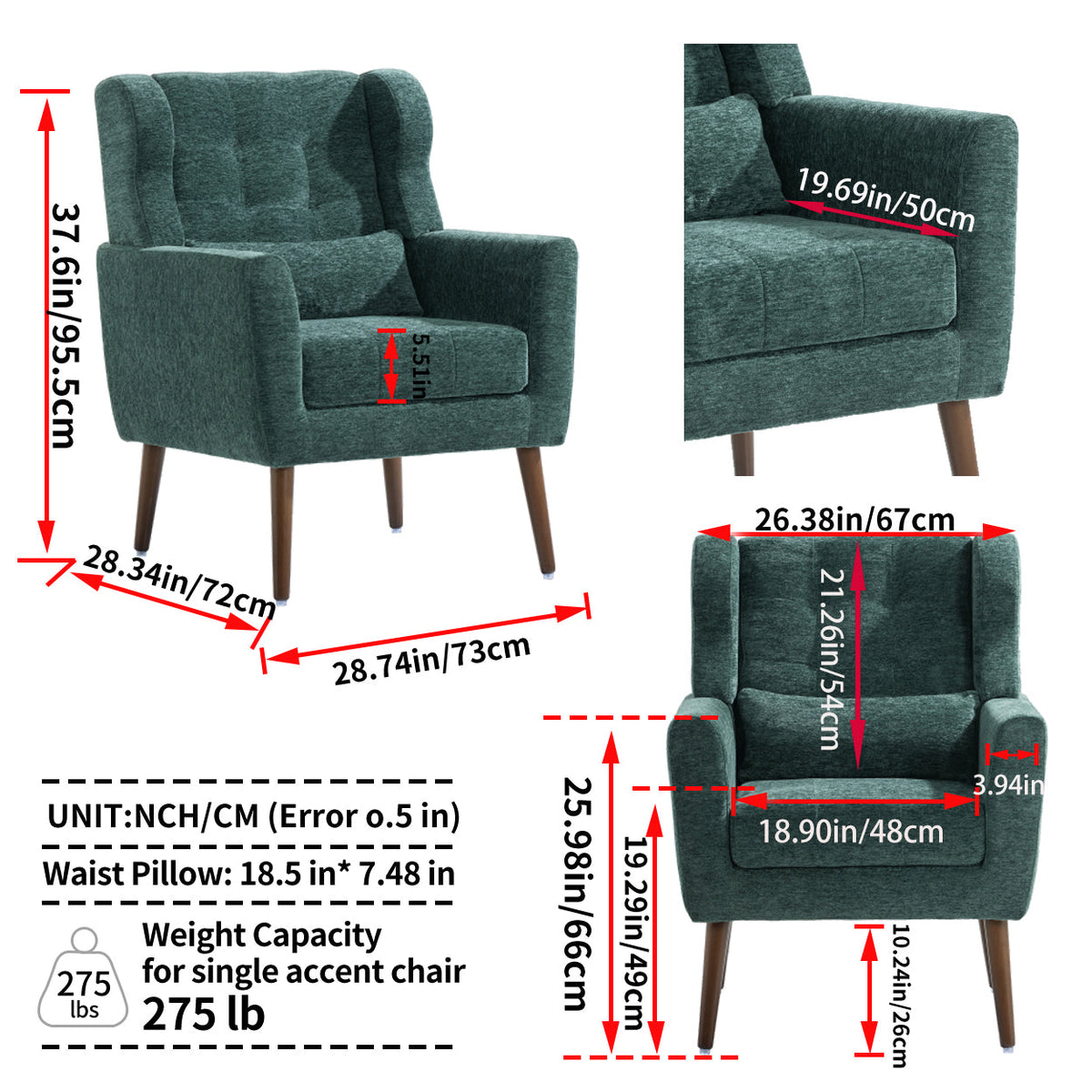 Modern Chenille Accent Chair