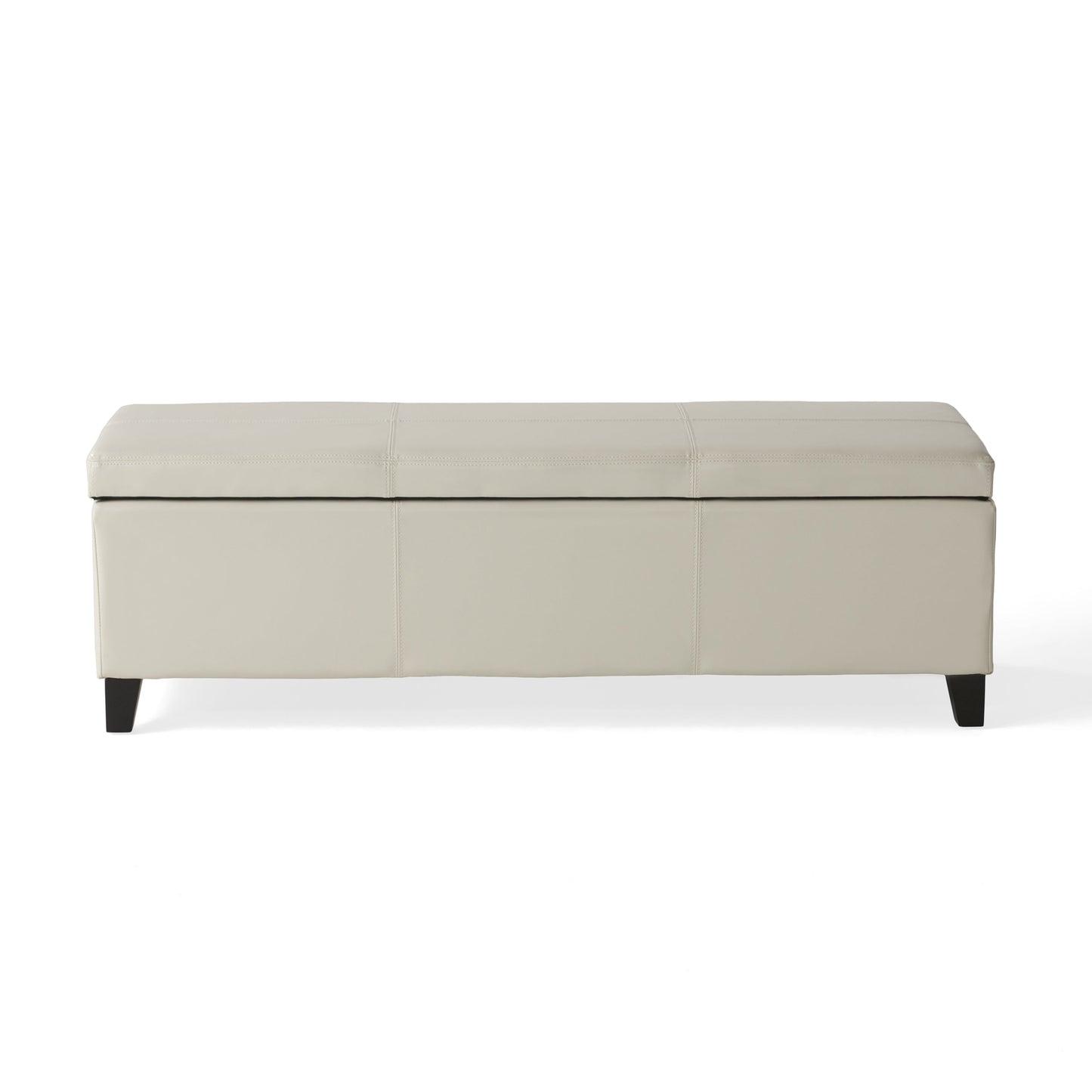 Upholstered PU Leather Storage Ottoman