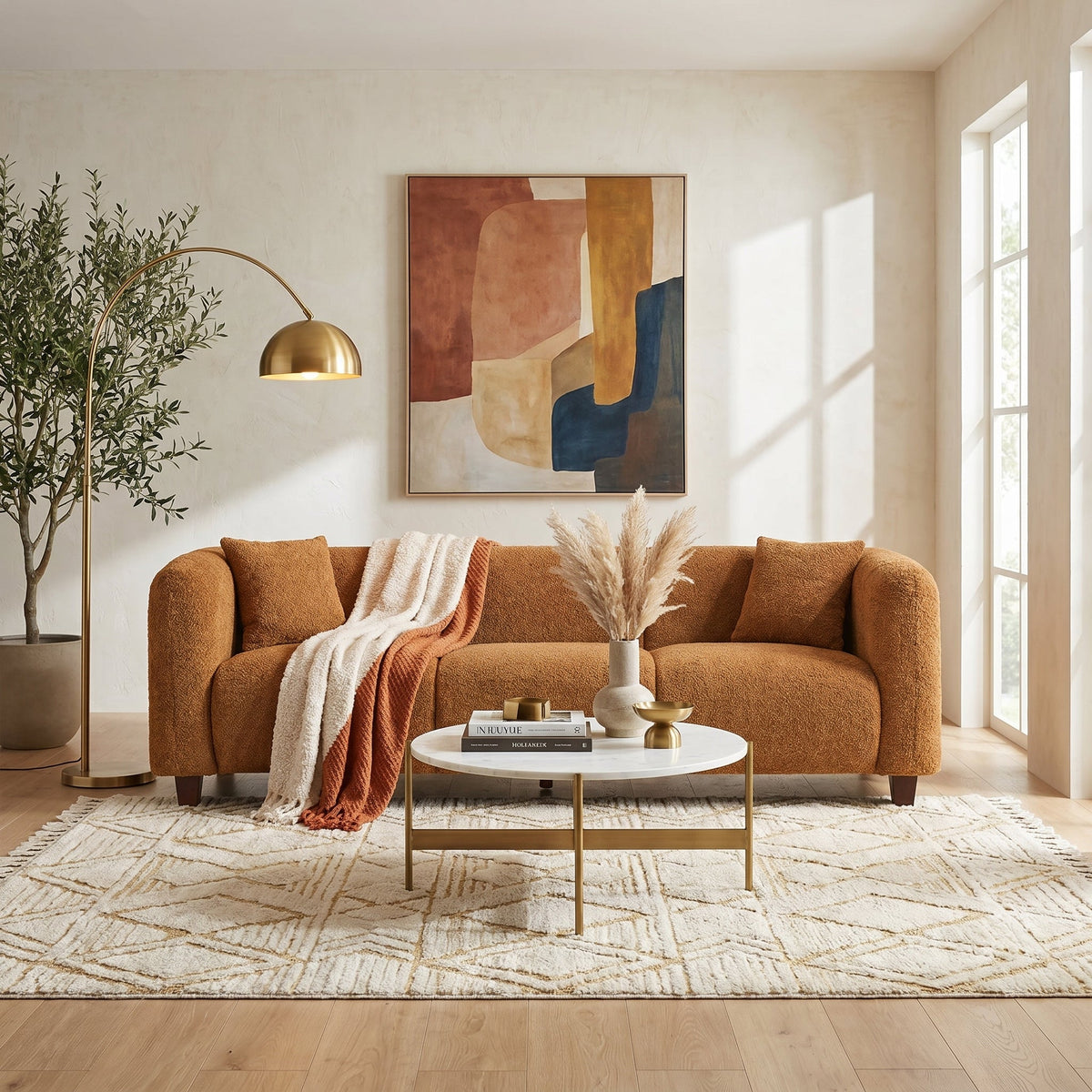 Silo 87 in. Modern Upholstered Chenille Sofa