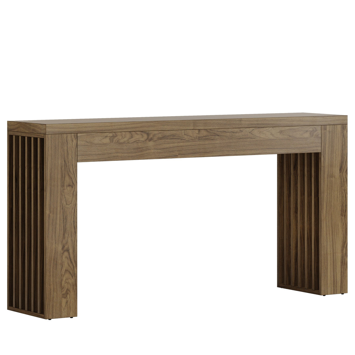 59" Farmhouse Console Table with Vertical Slat Legs