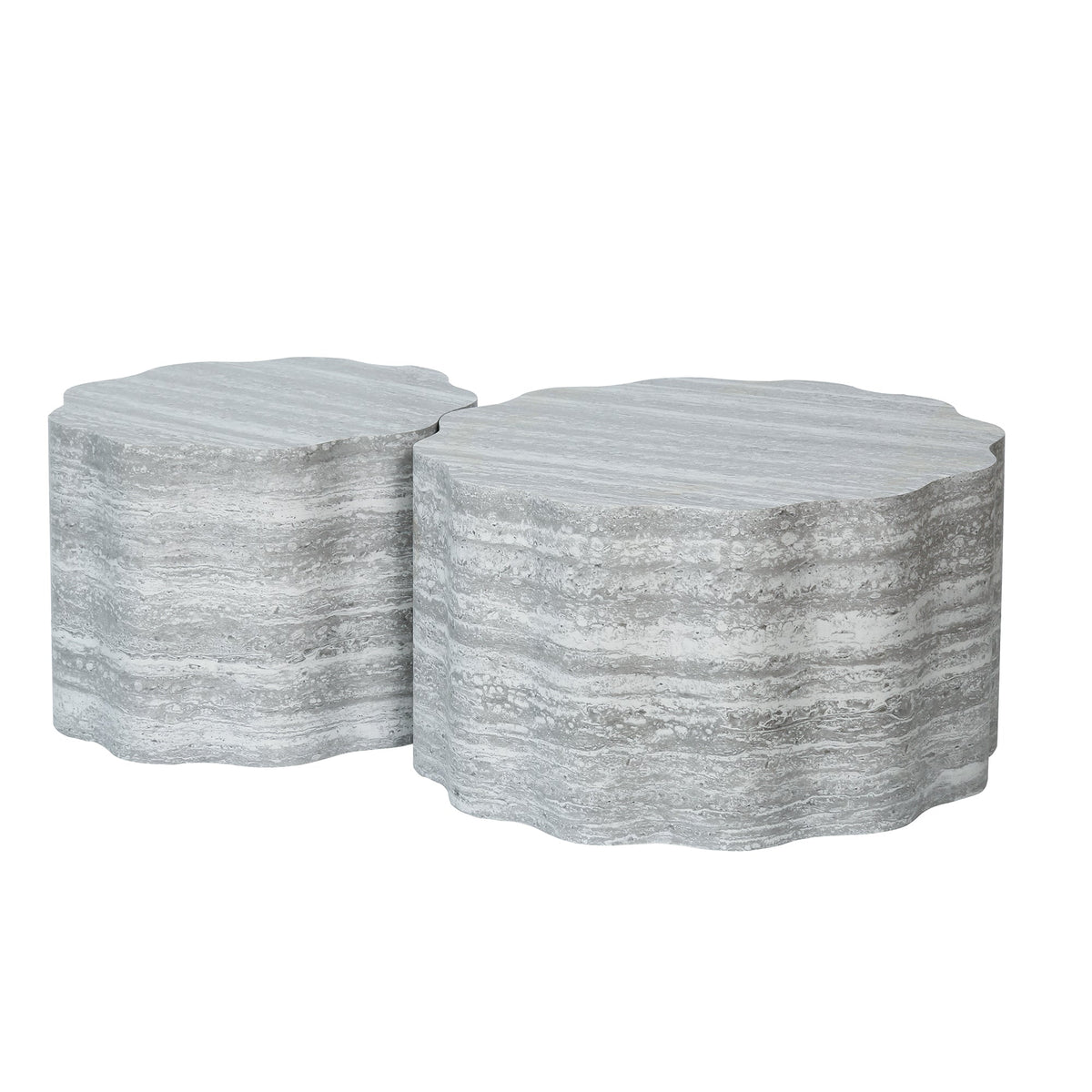 Set of 2 Round Coffee Tables for Living Room