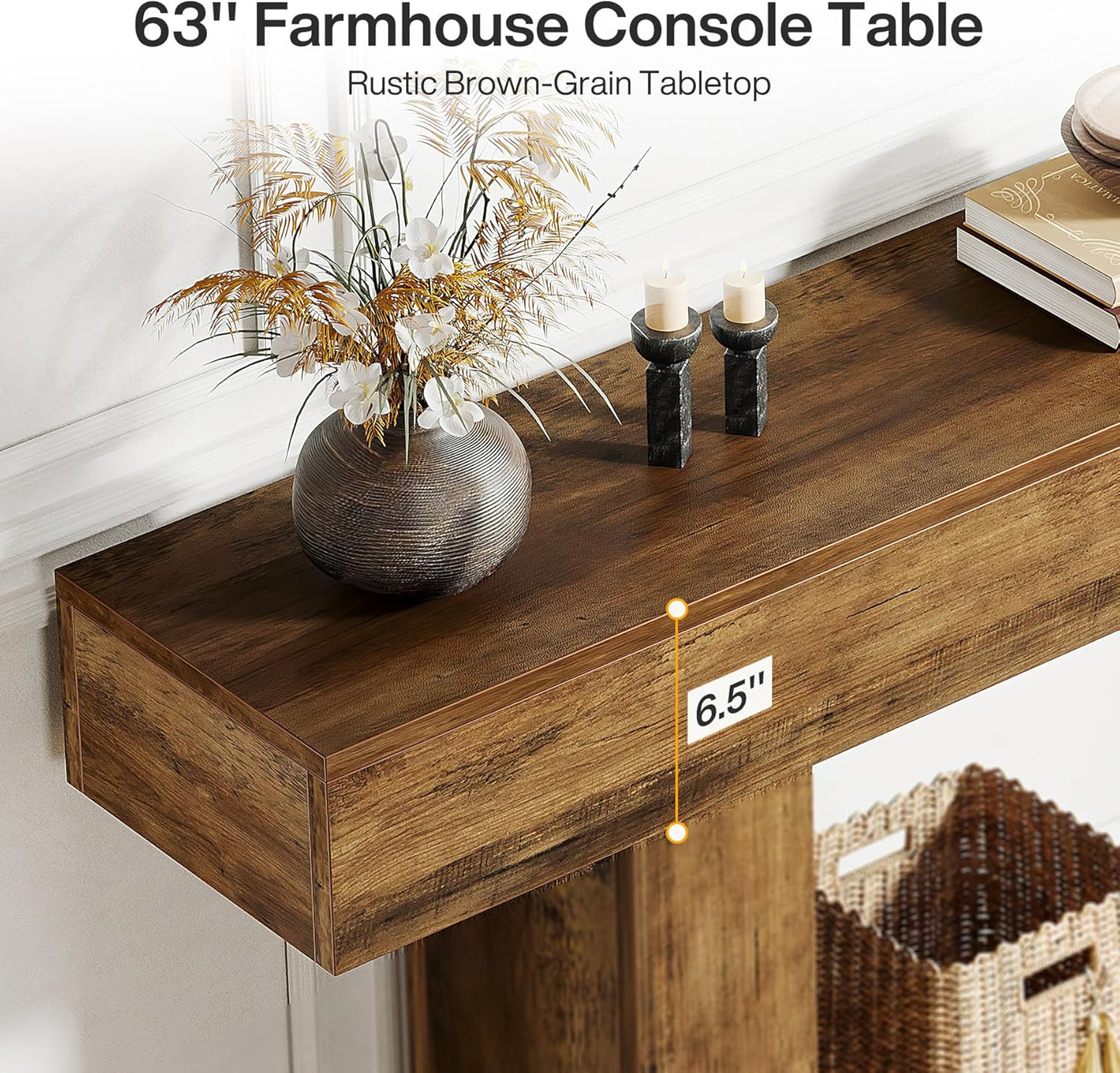 63" Farmhouse Console Table