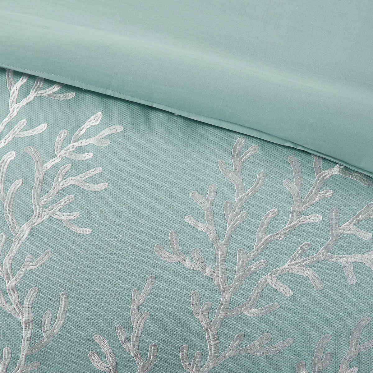 Oversized Cotton Jacquard Comforter Set Aqua Cal King