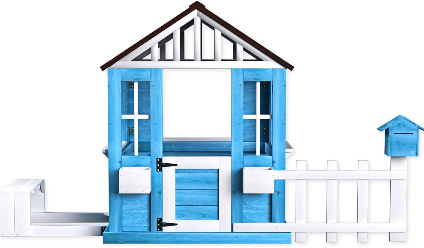 Premium Wooden Outdoor Playhouse For Kids Backyard