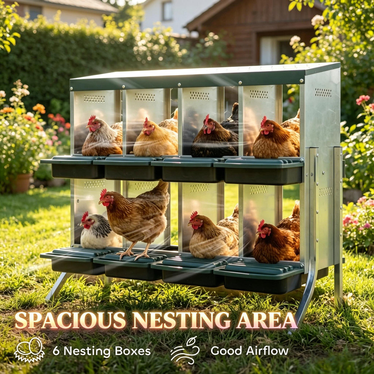 Egg Laying Boxes: Metal Nesting Boxes for Chickens