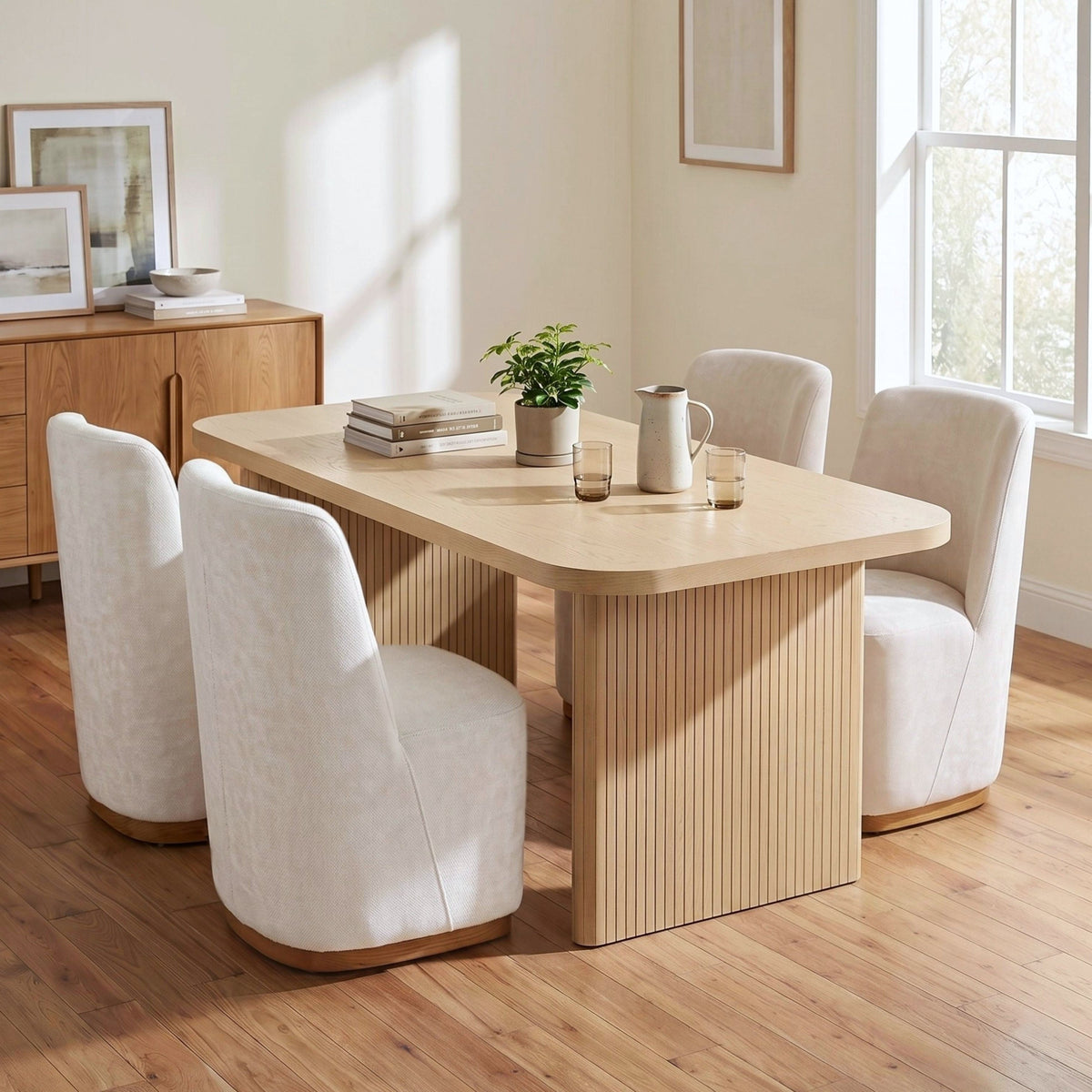 68.75" Wood Dining Table Set with 4 Chairs