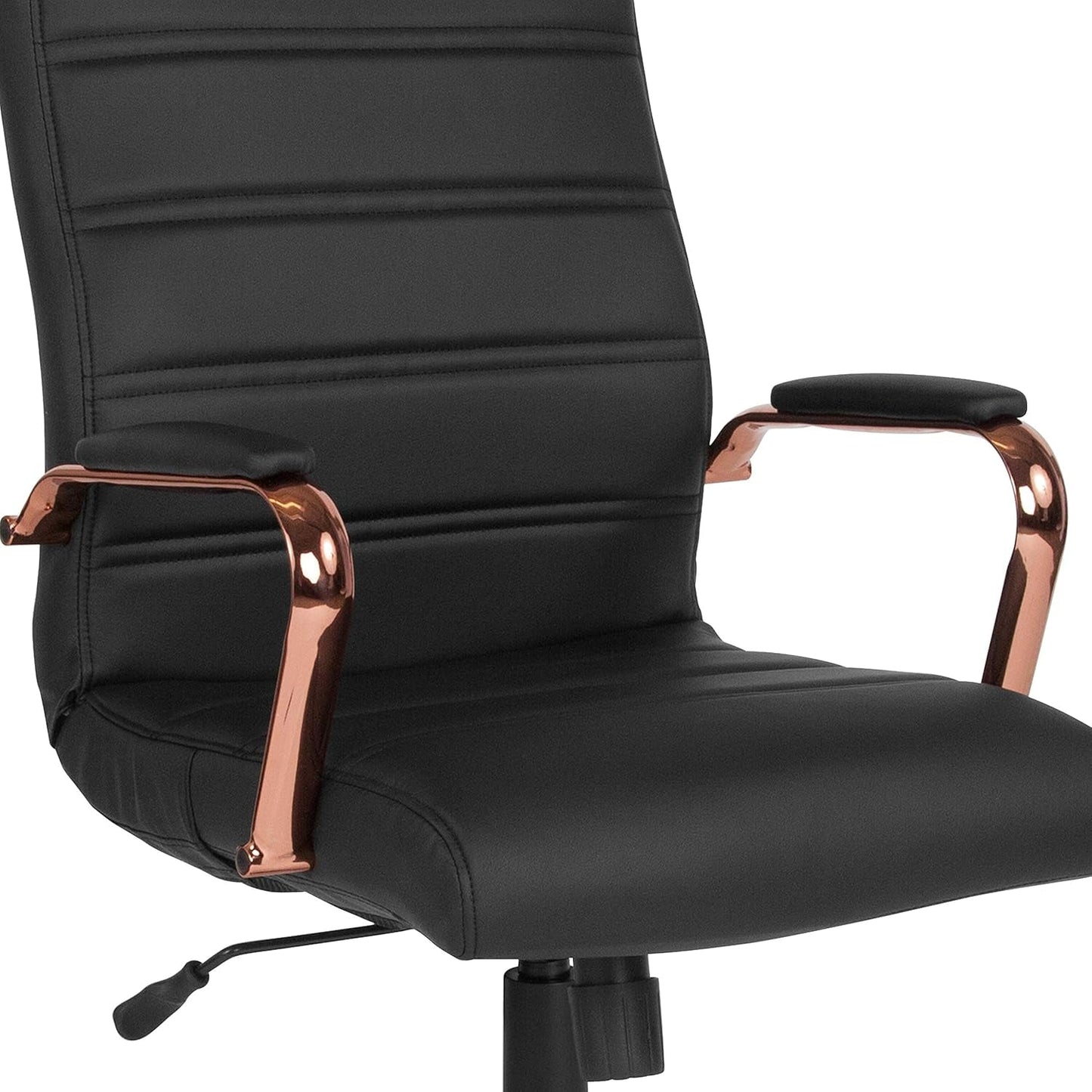 Whitney High Back Swivel Desk Chair Black Rose Gold