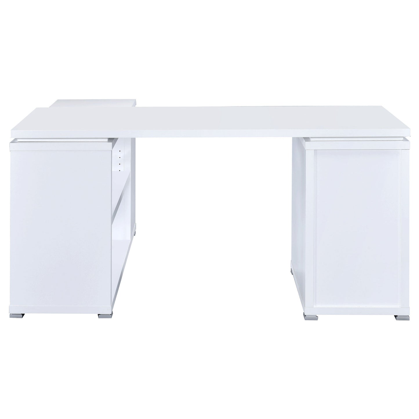 Tona White Driftwood 3-Drawer L-Shape Computer Desk