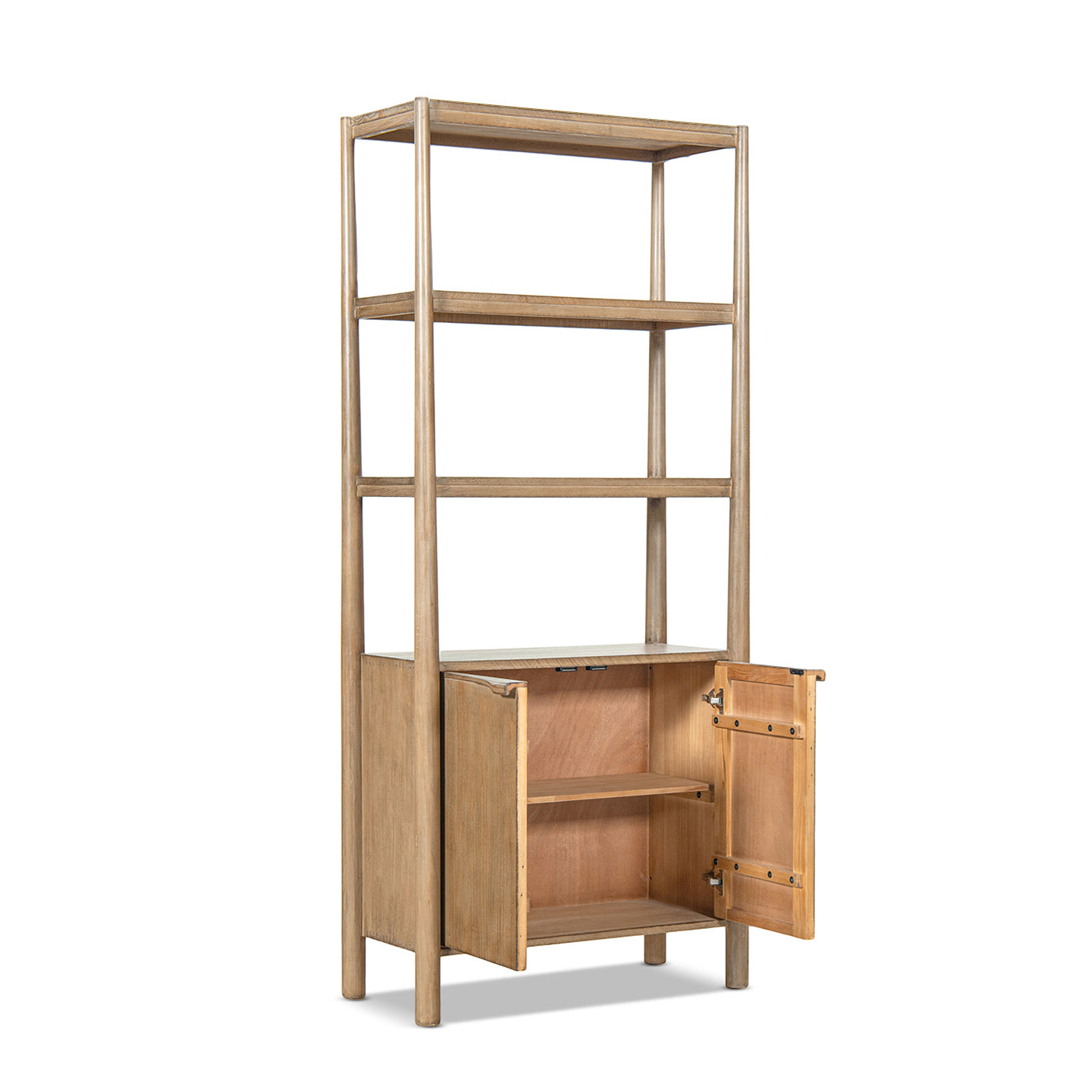 Nolan 86" Reclaimed Wood Bookcase with Lower Cabinet