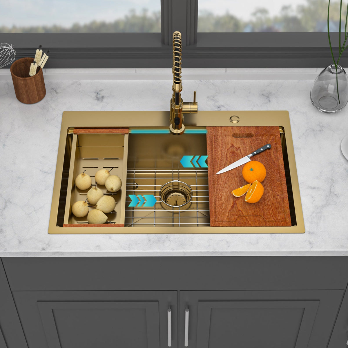 36" Drop-In Kitchen Sink