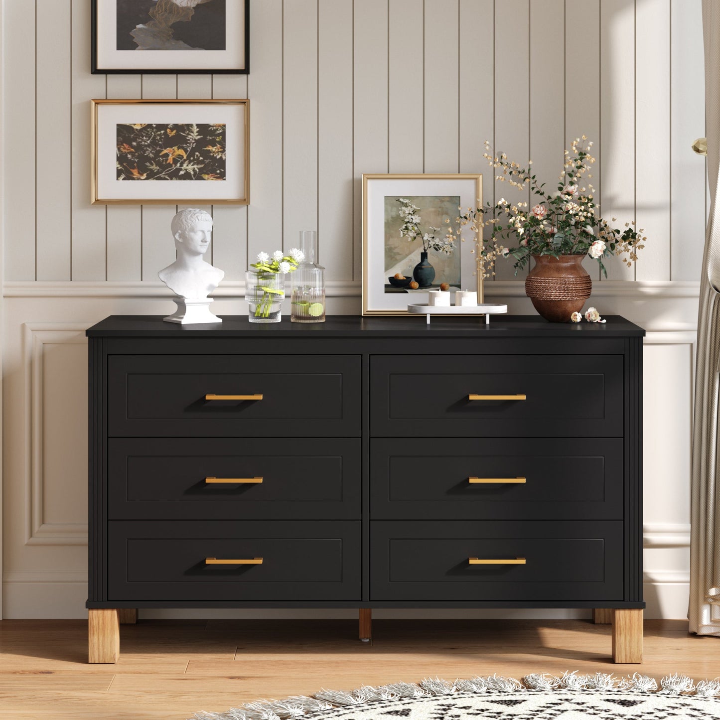 Modern 6-Drawer Double Dresser