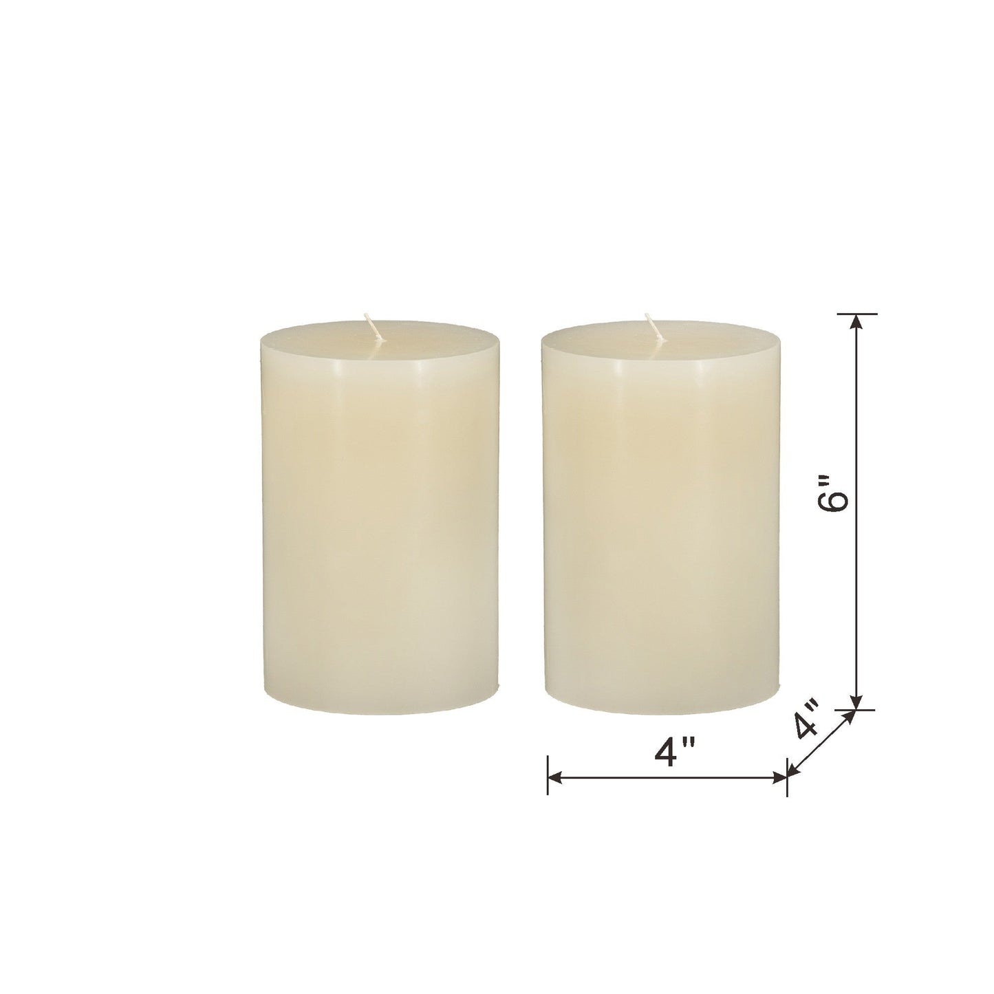 4x6' 2PK Unscented Soy Wax Candle, Ivory