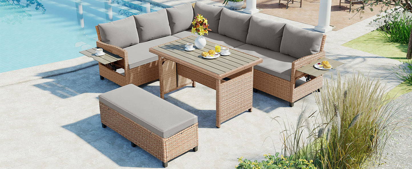 TOMAX 5-Piece Outdoor Patio Rattan Sofa Set
