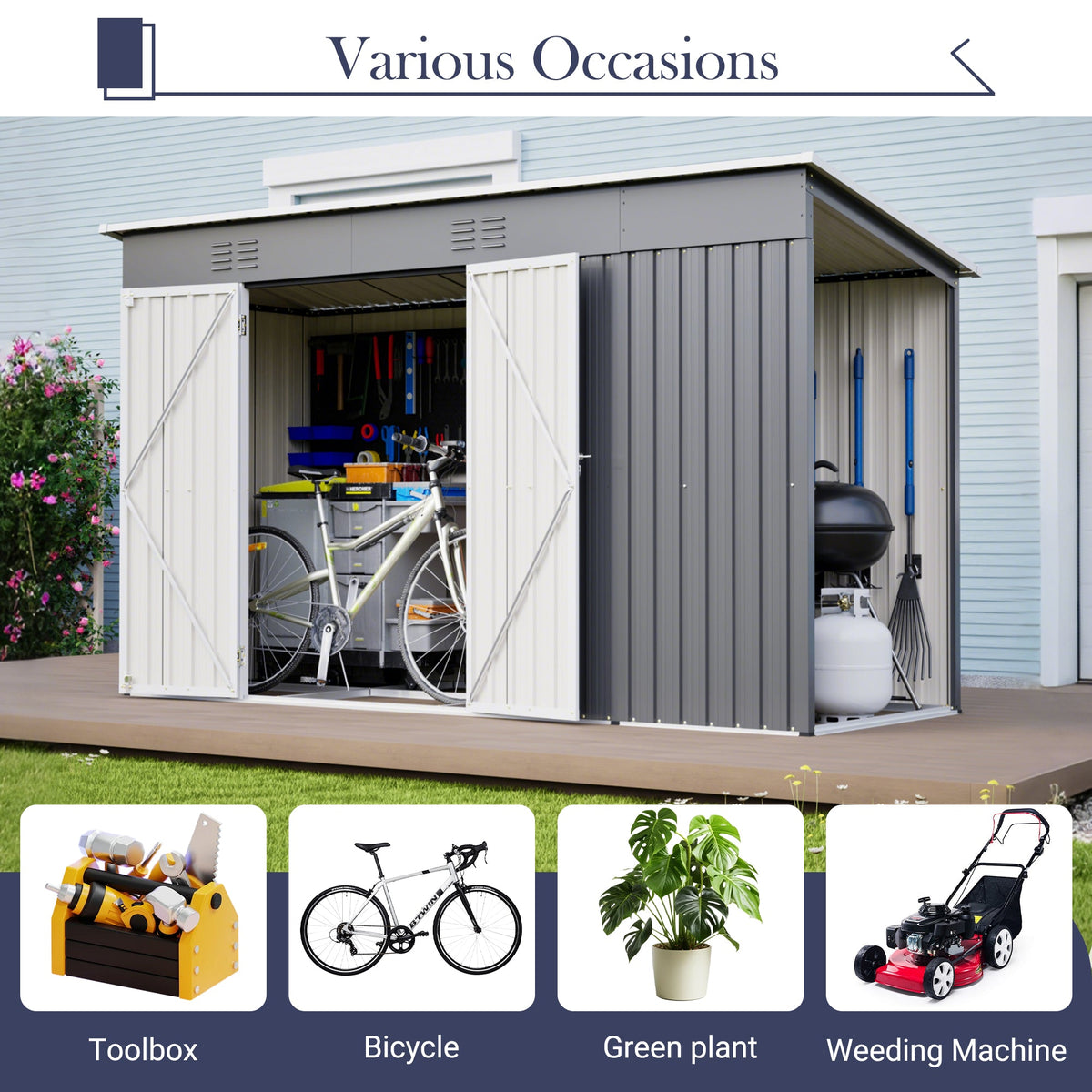 10'x4' Outdoor Metal Storage Shed