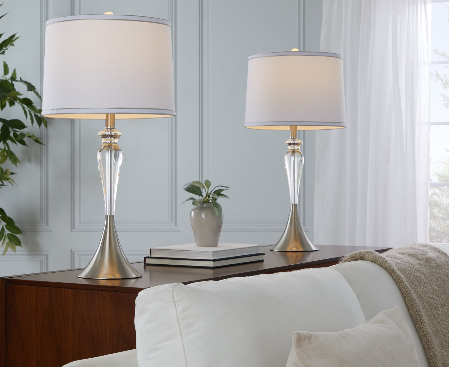 Ashland 28" Contemporary Crystal Table Lamp Set of 2