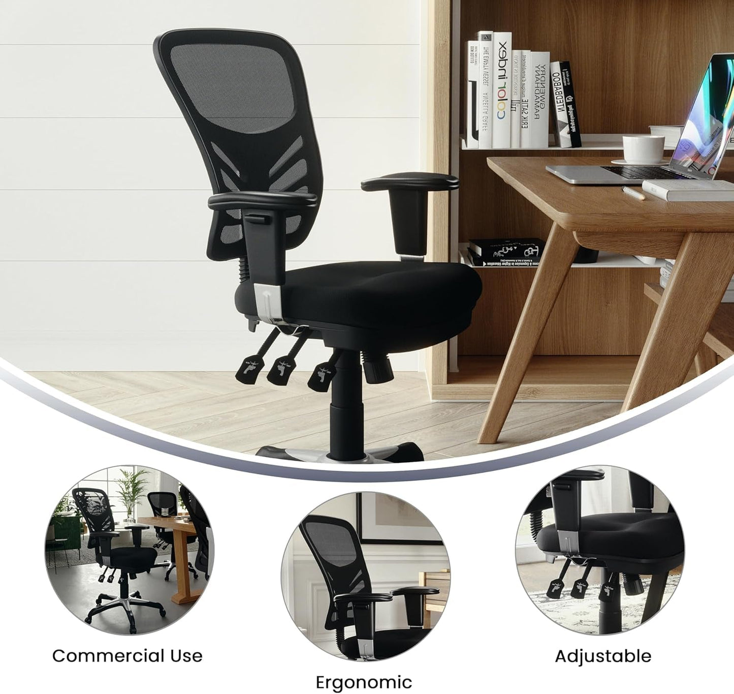 Ergonomic Mesh Office Chair With Adjustable Lumbar Black