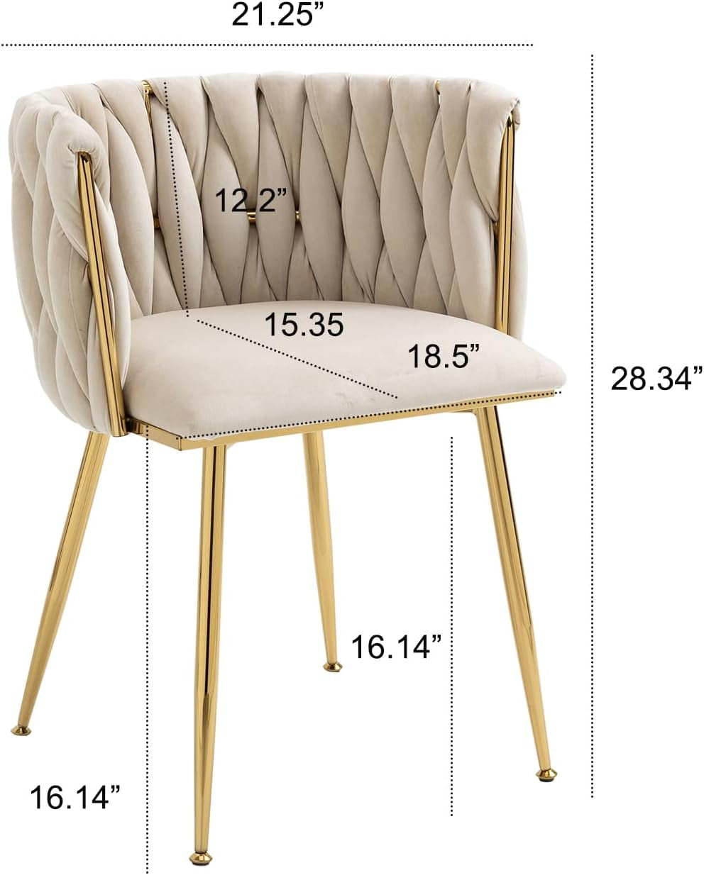 Velvet Dining Chairs With Gold Metal Legs Tufted Modern Wingback Set Of 4