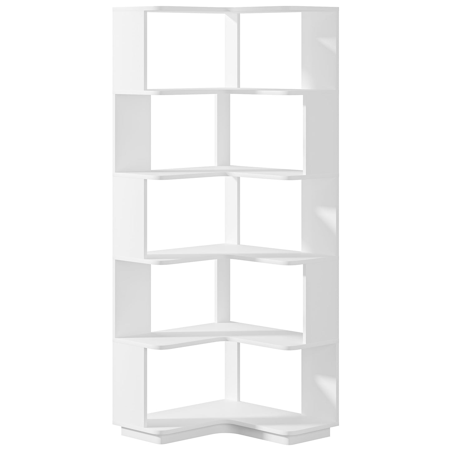 64.96" Tall 6 Tier Corner Bookshelf