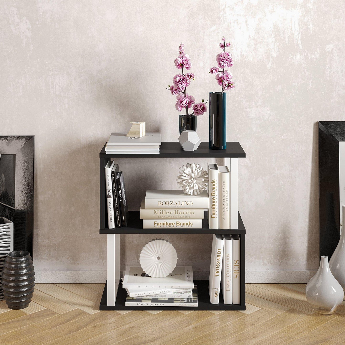 Lima 25'' Metal Wood Side End Table