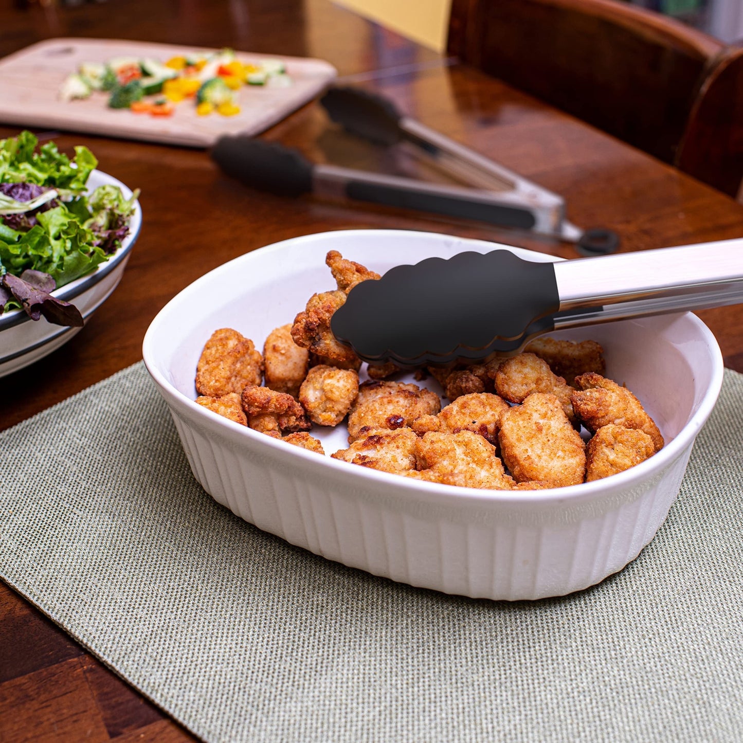 HighHeat Silicone Kitchen Tongs with Locking Grip 30cm