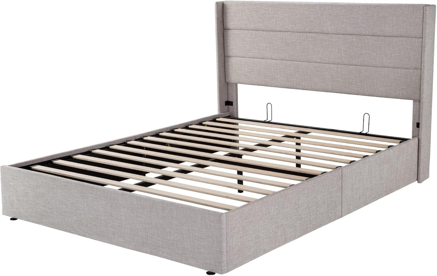 Queen Size Lift Up Storage Bed With Hydraulic Headboard