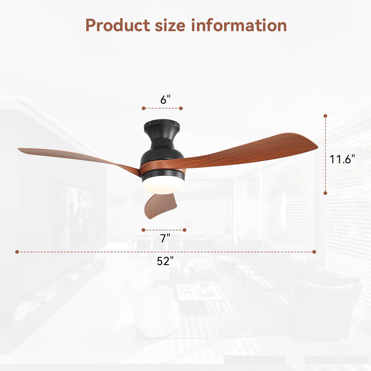 52-Inch Ceiling Fan With Light And Remote Control