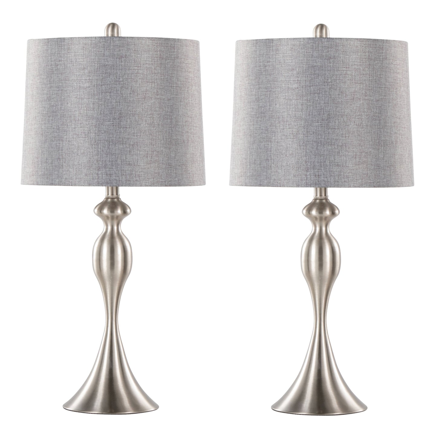 27" Contemporary Metal Table Lamp in Brushed Nickel