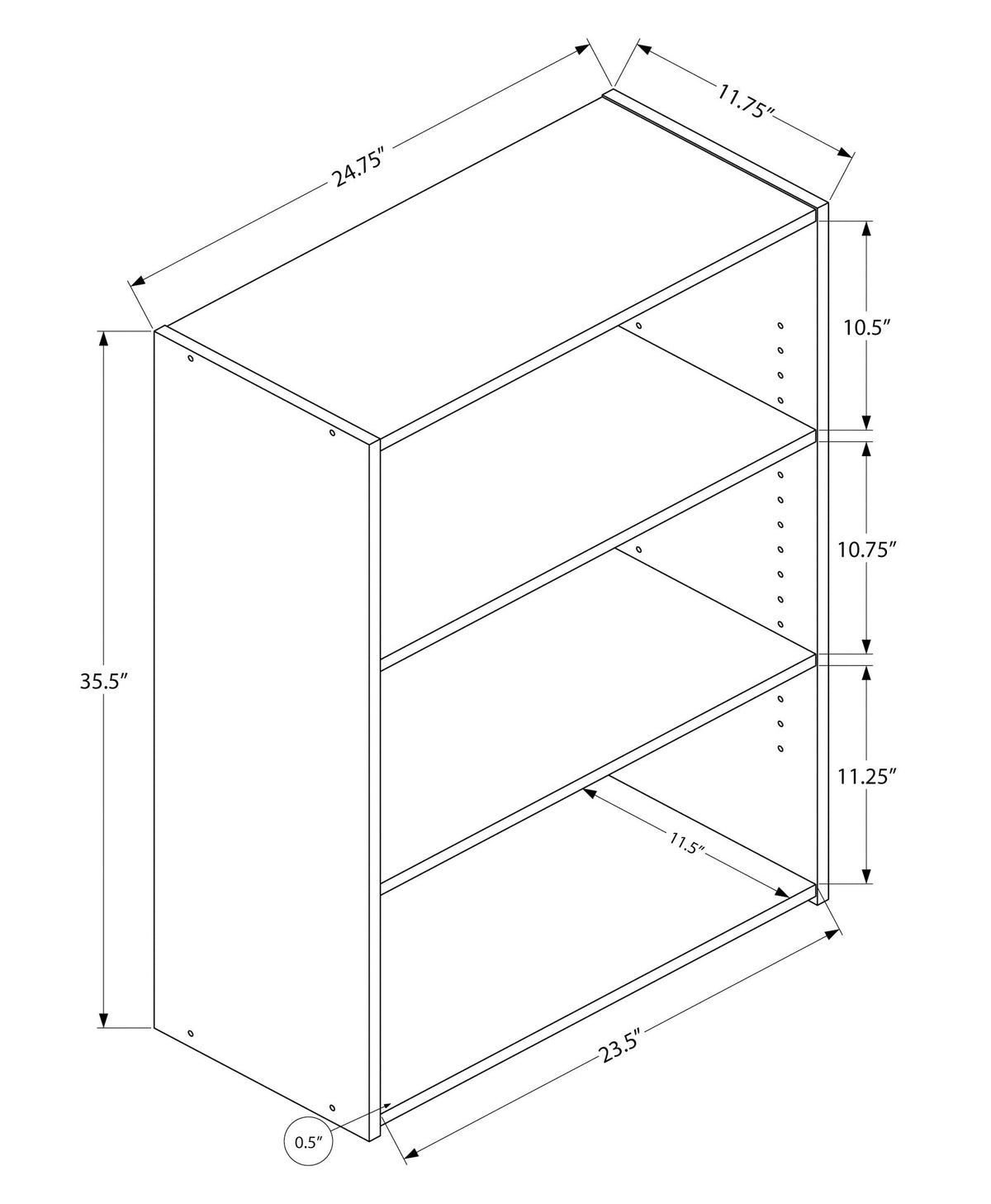 4-Tier Bookshelf for Office and Bedroom