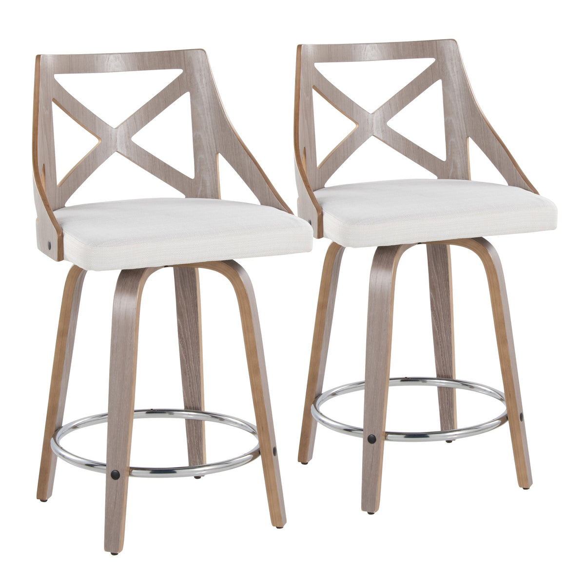 24" Fixed-Height Counter Stool with Swivel in Light