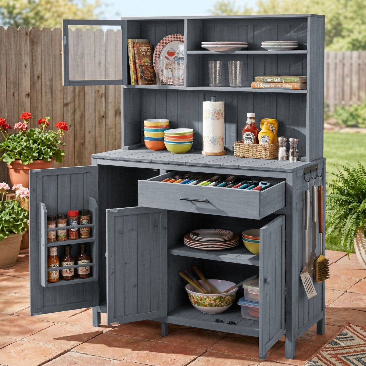 Topamax Potting Bench with Hutch