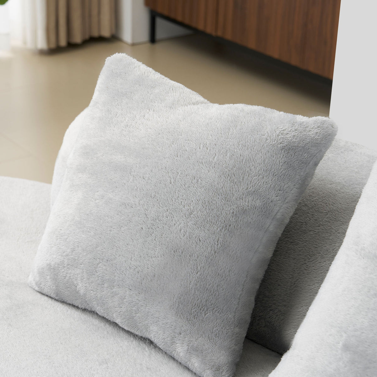 Modern and Simple Curved Flannelette Sofa