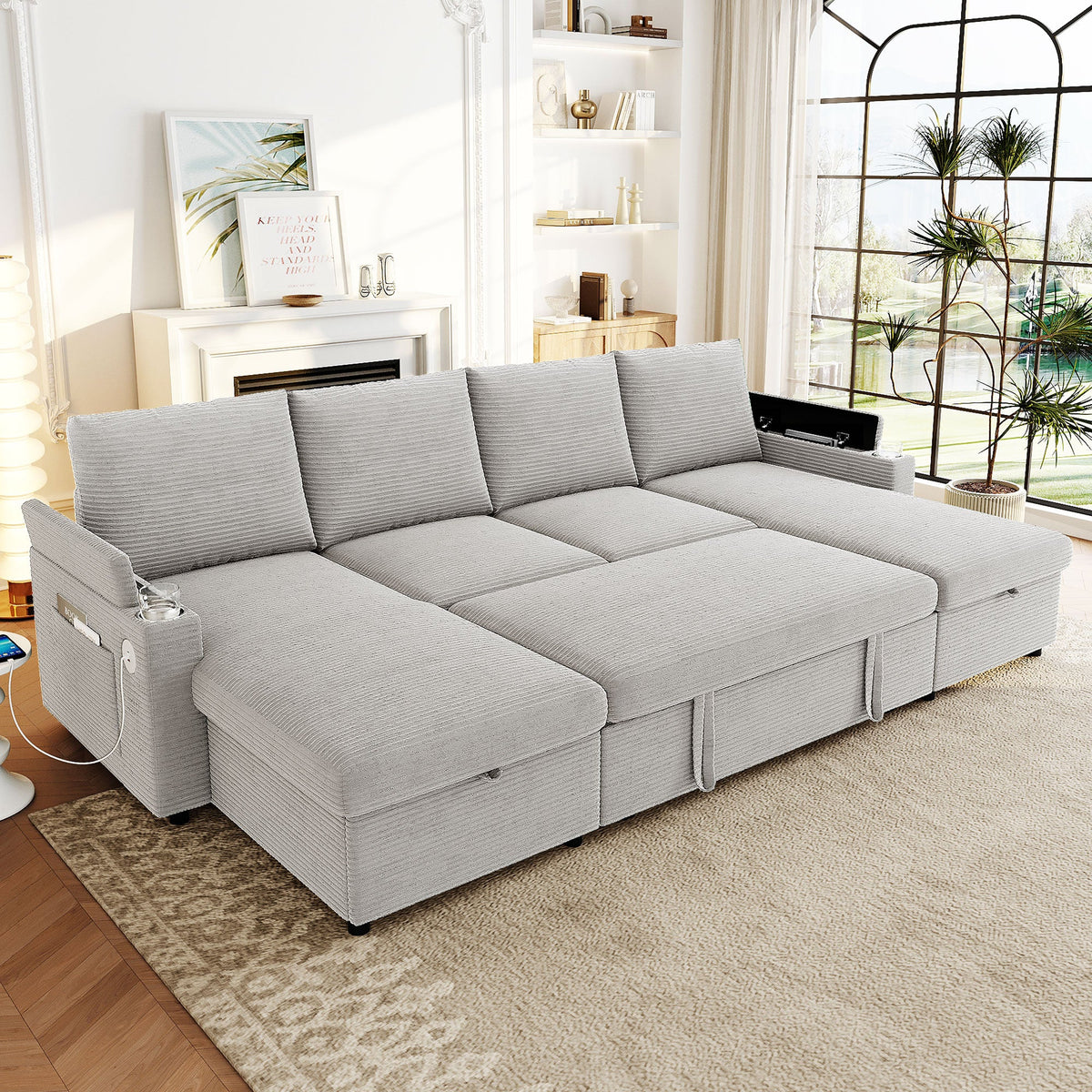 Convertible Sofa Bed - Modern U-Shaped Sectional