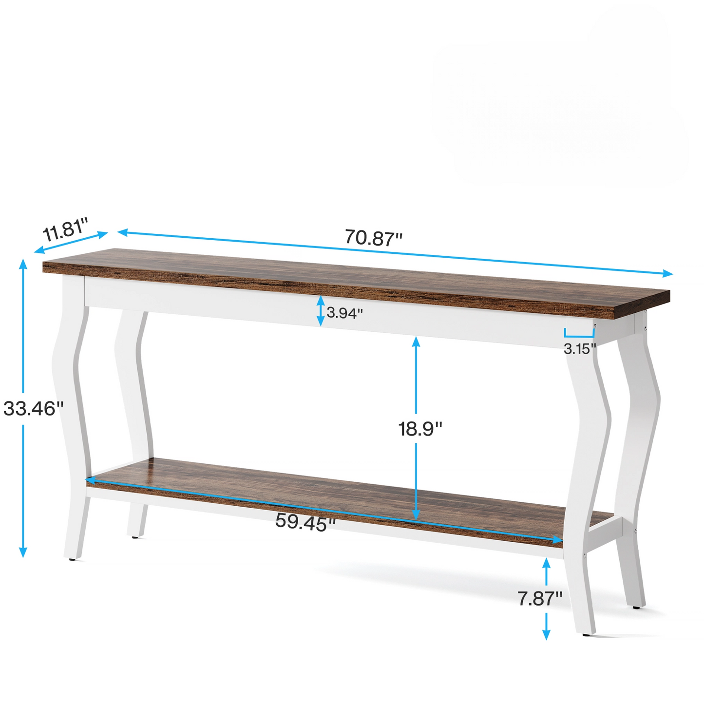 70.9" Vintage French Console Table