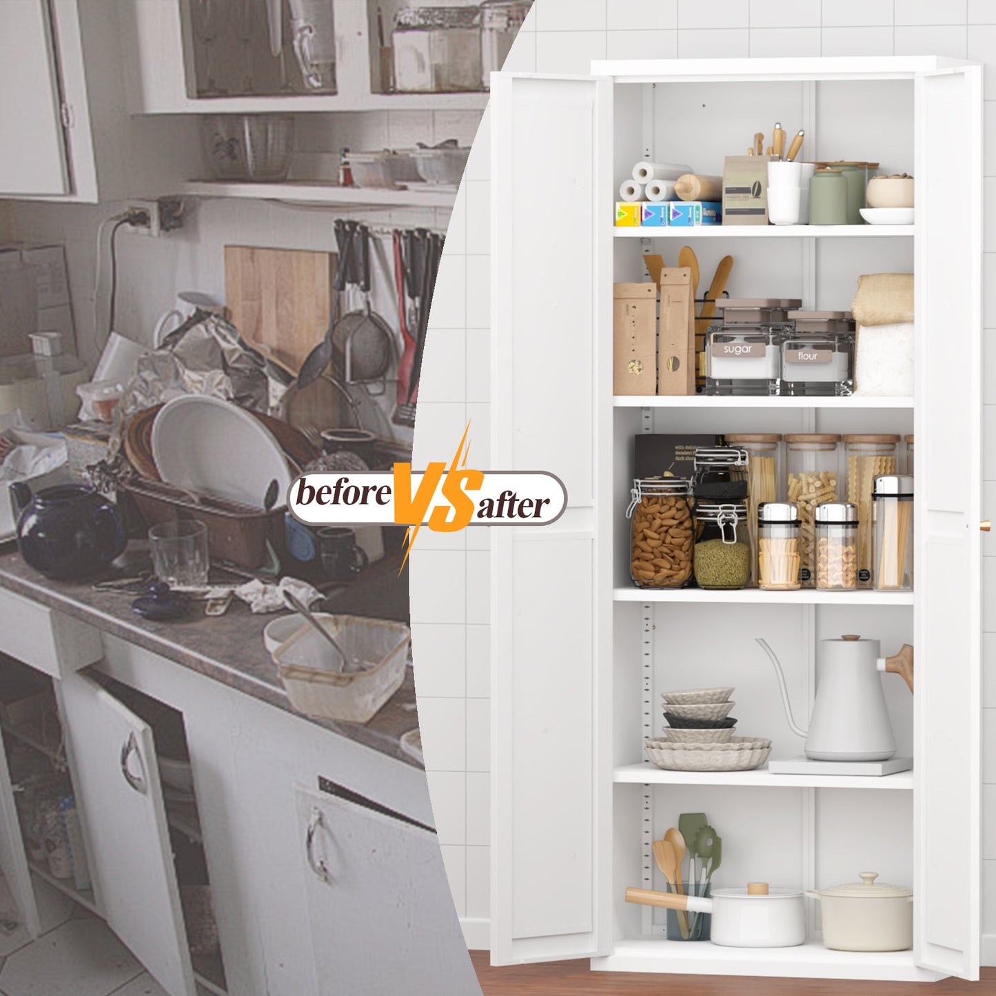 Metal Adjustable 2 Doors Storage Cabinet