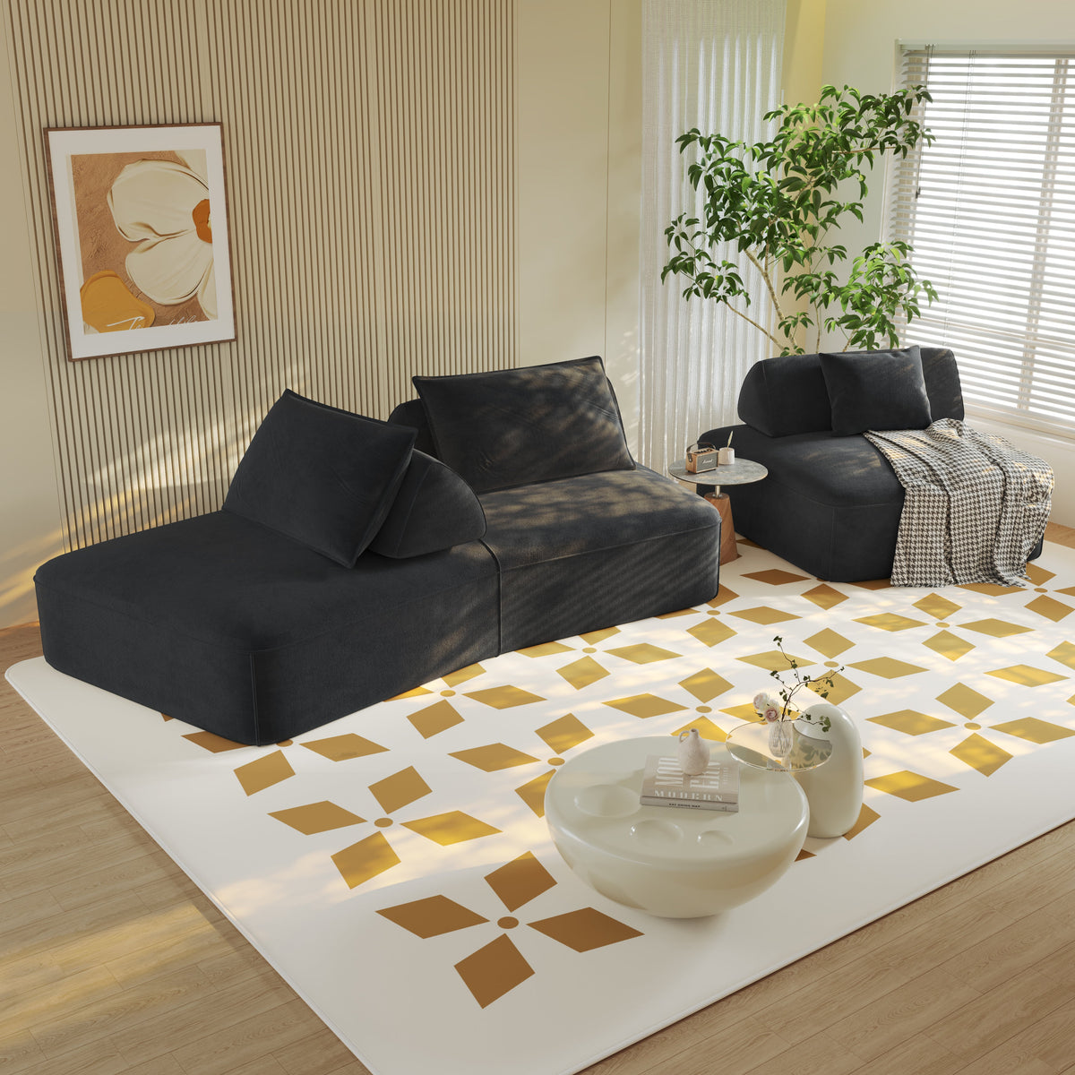 139" Modern Light Luxury Oversized Modular Sectional Sofa Set