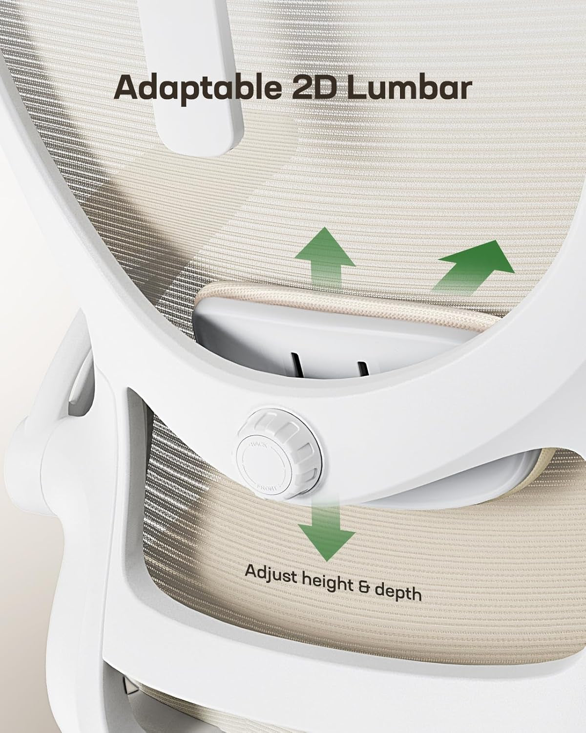 Ergonomic Office Chair White Mesh Back And Adjustable Lumbar