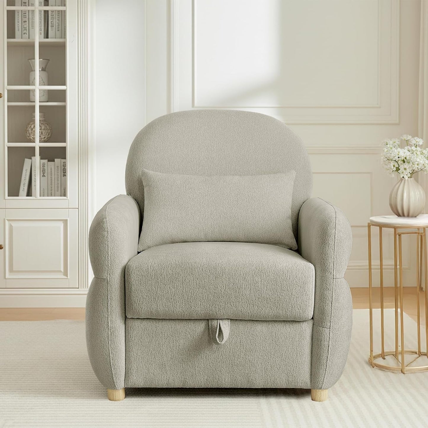 33Point5Inch Modern Reading Chair With HiddenStorage