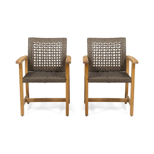 Hampton Outdoor Dining Chair Set of 2 - Brown