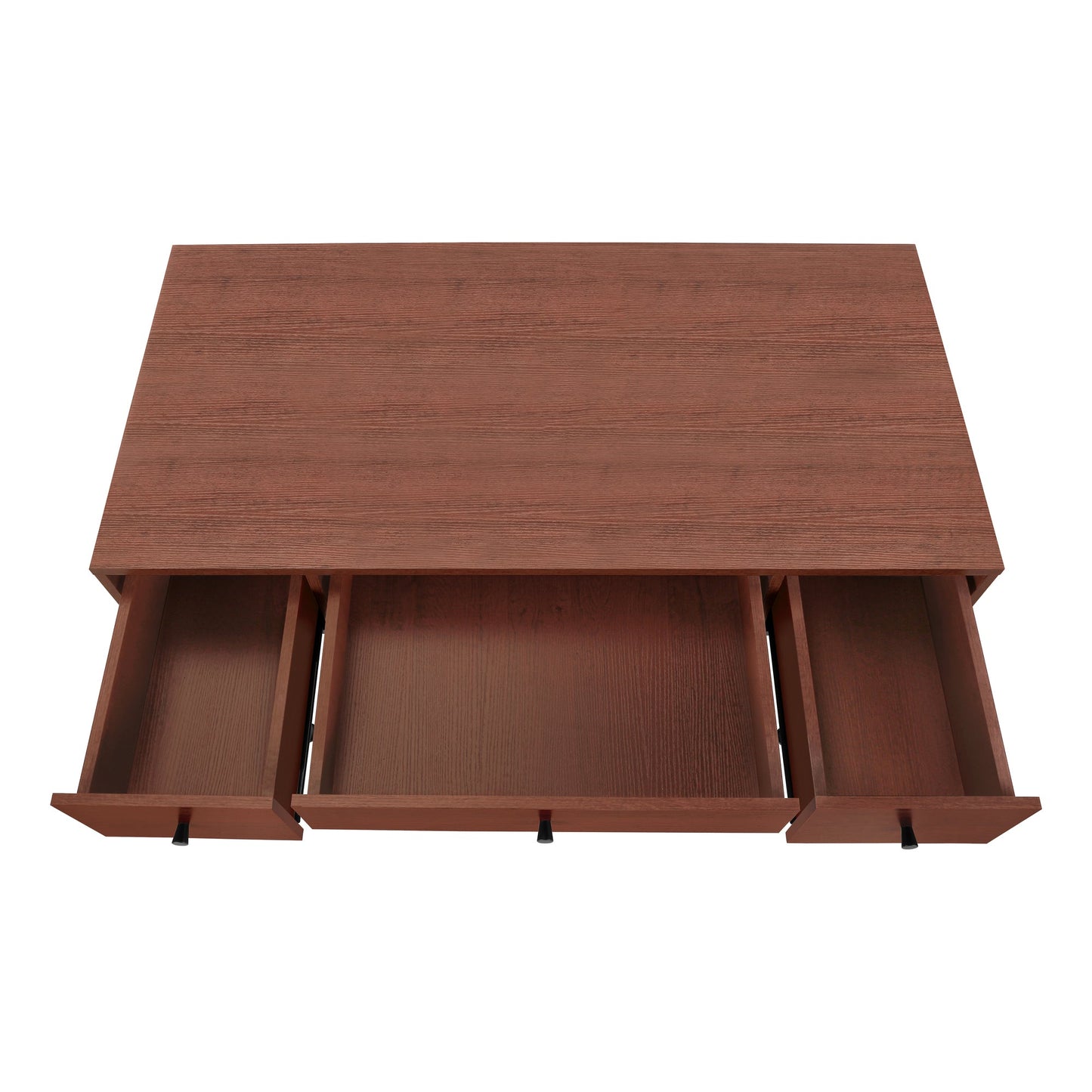Computer Desk, Home Office, Laptop, Storage Drawers, 48'l, Work, Brown Laminate, Black Metal, Transitional