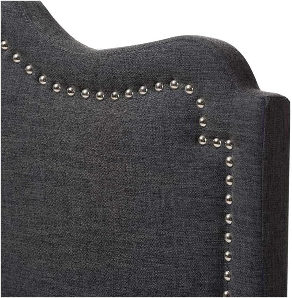 Elegant Upholstered Dark Gray Queen Headboard for Bedrooms