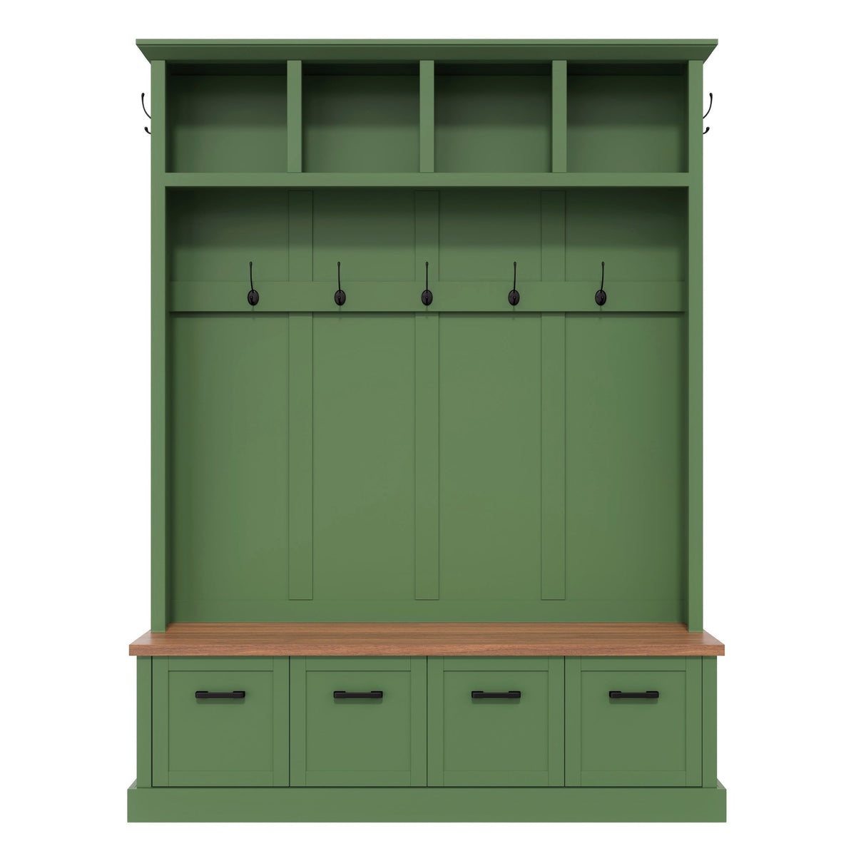 ON-TREND Farmhouse Hall Tree with Storage Bench