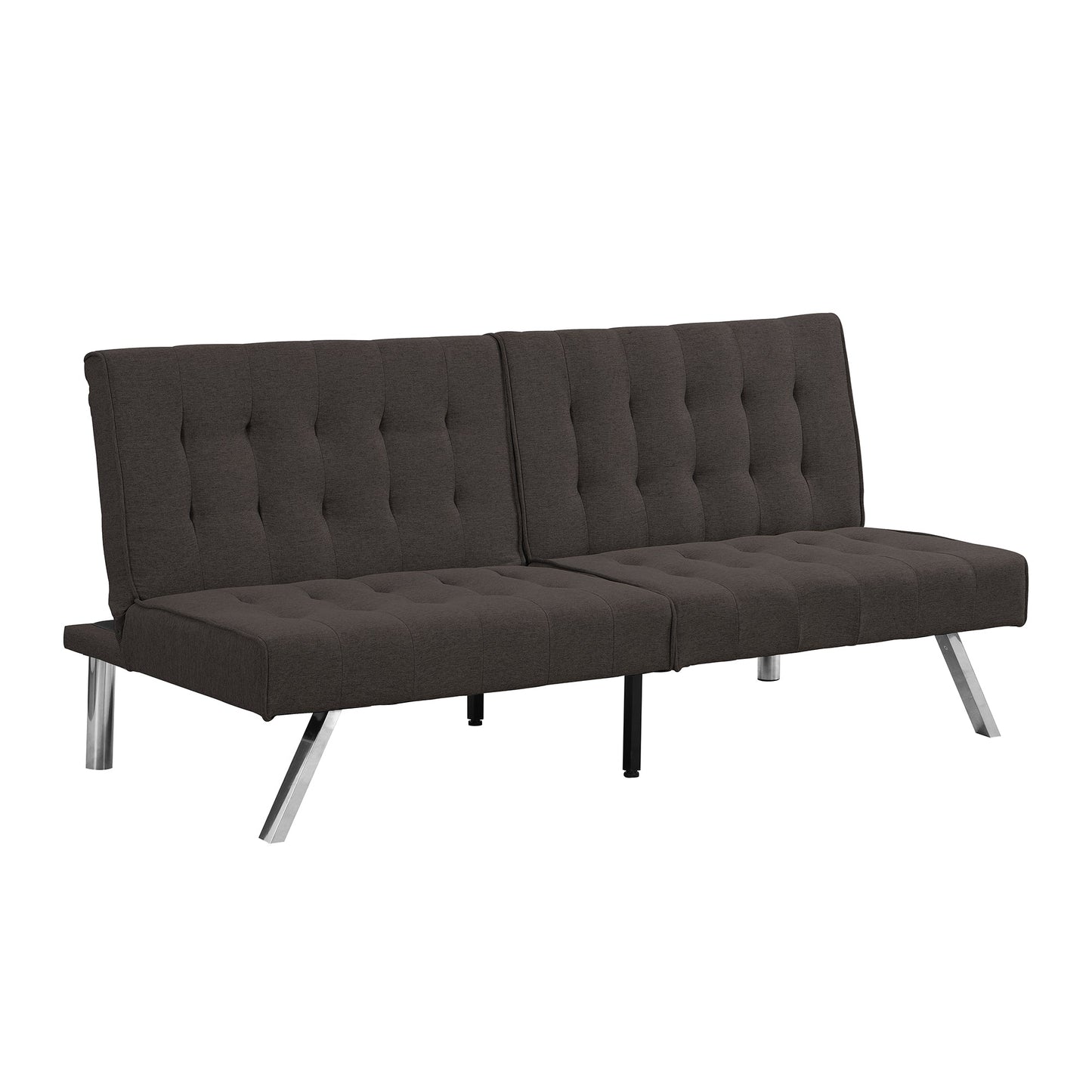 Wood Frame Stainless Leg Futon Sofa Bed