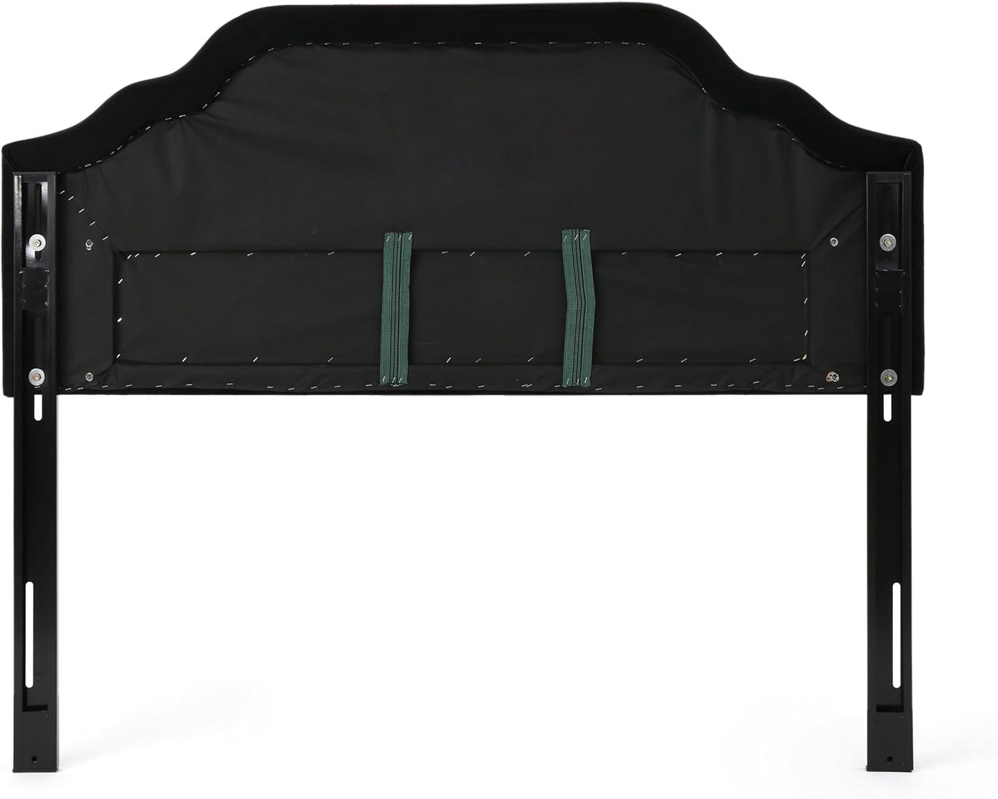 Contemporary Black Velvet Headboard with Button Tufted Design