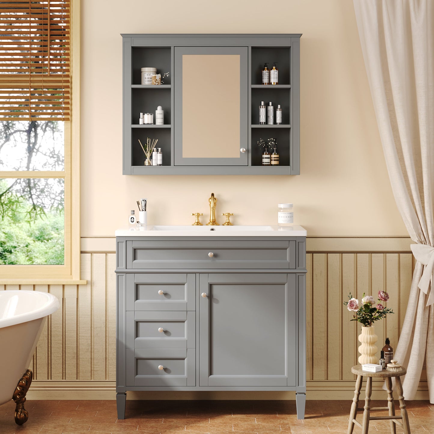 36" Bathroom Vanity with Medicine Cabinet