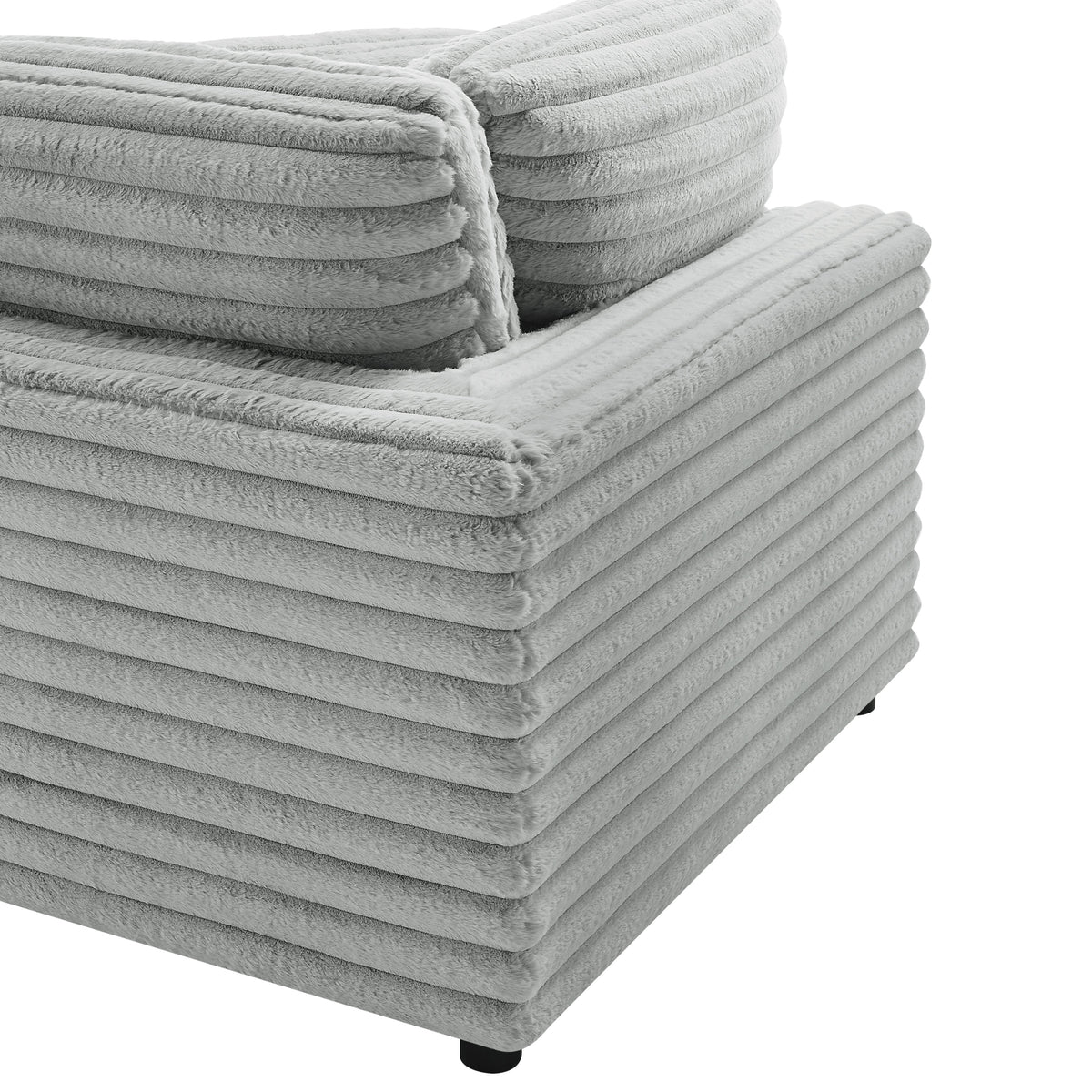 Jenny 2-Piece Sofa Sectional in Plush Polyester Cord-Like Fabric